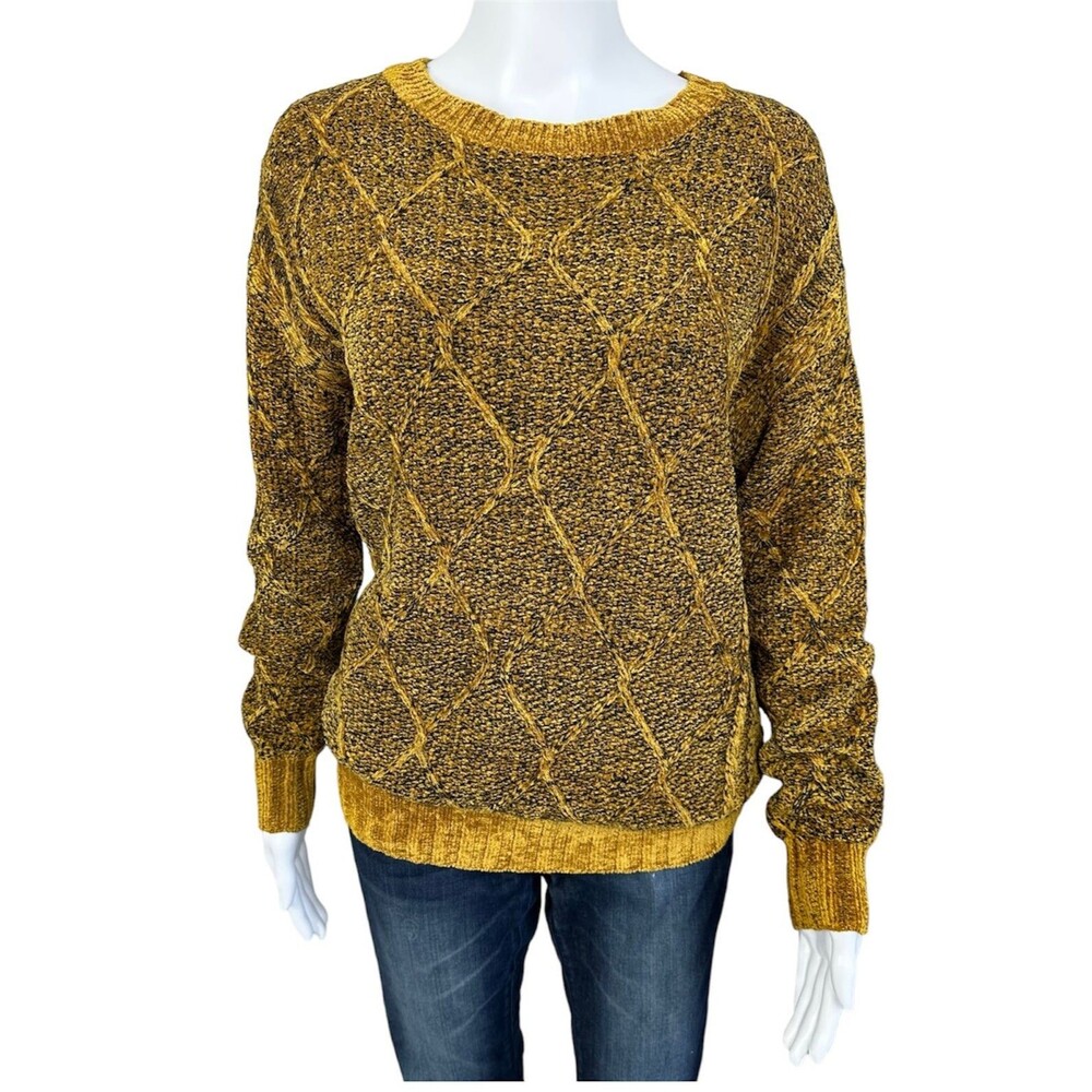 T Tahari Womens Crewneck Viscose Blend Pullover Sweater Gold Brown Size XS